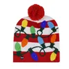 15 style Led Christmas Knitted Hats 23*21cm Kids Mom Winter Warm Beanies Deer Santa Claus Crochet Caps Sea send T9I001428