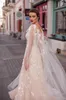 Élégant 2022 une ligne robes de mariée robes de mariée avec Wrap dentelle appliqué col en V Boho pays vestidos de novia