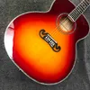 Guitare acoustique Grand GJ200 personnalisé avec une liaison à dos arrière à dos flambé de l'érablière 550A SoundHole ramassage à Sunburst