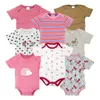 8 sztuk Noworodka Body Body Słodkie Bawełnianie Dziewczynka Ubrania Twins Baby Girl Onesie Body Infantil Ropa Bebe Cartoon Toddler Kombinezon 210317