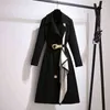 Mode féminine coupe-vent en vrac longue Trench-Coat ceinture décontractée et tempérament mince vêtements d'automne 211118