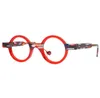 Mens Optical Glasses Brand Round Gereeglasses Ramar Män Kvinnor mode Vintage Spectacle Frame Small Size Myopia Glasögon glasögon med fodral