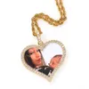 Custom Photos Halsband Mode Guldpläterat Memory Iced Out Heart Hänge Halsband Hip Hop Smycken Herr