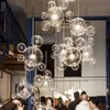 Lustre de salon personnalisé lampes suspendues modernes en verre clair à bulles pour enfants luminaire de décoration d'intérieur