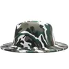 Ampla Brim Hats 2021 Fedora Mulheres Homens Camuflagem Casual Jazz Cap Imprimir Luxo Ao Ar Livre Formal Dress Felted Hat