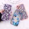 Gullig 3D Relif Butterfly Telefonväska till iPhone 11 Pro Max XR XS Max Case Silicone för iPhone 7 8 Plus 12 Pro Max Cover