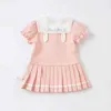 DBJ17830 Dave Bella Summer Baby Girl's Cartoon Drapowane Sukienka Dzieci Moda Party Dress Kids Infant Lolita Clota Q0716