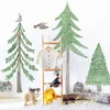 Large Fresh Christmas Tree Wall Stickers Self-Adhesive Paper Bedroom Home Decor Living Room Background Wall Porch Decoration 210914