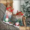 Décorations de Noël Fournitures de fête festives Bas de jardin Gnome Buffalo Plaid Enfants Cadeau Sacs de friandises Vacances Arbre de Noël Cheminée de Noël