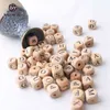 Låt oss göra tandvårdstillbehör 100pc Square Shape Beech Wood Letter Beads Crib Toy 12mm DIY Smycken Baby Teether 211106