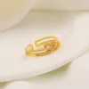 22k Fine Solid Stones 18ct THAI BAHT G/F Gold Rings pairs both Fall in love CZ Satisfy Hearts Fancy Heart Ring Through