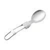 Folding roestvrij stalen lepel Spork Vork Outdoor camping wandelen reizigers keuken op Tafelgerei DH9845