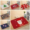 Merry Christmas Coral Fleece Kitchen Carpet Mat Bedroom Bar Entrance Doormat Home Hallway Floor Living Room Carpets Bathroom Anti-Slip Rug Party Decoration