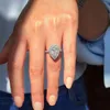 Cluster Rings S925 Silver Color Pear Shaped Diamond Ring For Women Bride Gemstone Engagement Wedding Fine Jewelry Gift 2021 Trend