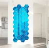 12pcs/set 3D Wall Mirror stickers Hexagon Vinyl Removable Sticker