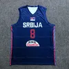 Anpassad 7# Bogdan Bogdanovic Serbia Basketball Jersey 8# Nemanja Bjelica 14# Bircevic Tryckt alla namn Nummerstorlek XS-4XL