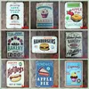 Nieuwe Tin Signs Vintage Cake Hamburger Tin Sign Bar Muur Metalen Schilderijen Kunst Poster Pub Hotel Restaurant Home Decor 40 Designs EWF7955