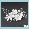 Jewelryle Liin mariée cristal perle fleur Clip Style floral Barrette mariée bijoux demoiselle d'honneur mariage cheveux Aessories livraison directe 2021 Ytb