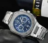 2022 Bell Ross Men's Global Limited Edition rostfritt stål Business Chronograph Luxury Fashion Casual Quartz Watch260Z