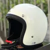 Japan TT&CO Retro Helmet Motorcycle Casco Moto Cafe Racer Vintage Motorbike Fiberglass Helmet Light Weight Open Face Helmet Q0630