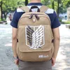 Attack On Titan Ryggsäck Män Kvinnor Kanfas Japan Anime Printing School Bag för Tonåringar Travel Väskor Mochila Galaxia BP0153 K726