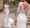 Sexy Boho Długie Suknie ślubne 2021 Koronka Top Syrenka Suknia Ślubna Backless Bride Dress Turcja Robe de Mariage