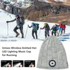Cycling Caps & Masks Unisex Bluetooth Beanie Hat LED Lighting Wireless Rechargeable Knitted Musical Cap Lighted Winter Warm