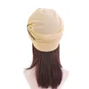 2021 Women Muslim India Cap Velvet Hat Beanie Skullies Turban Beads Flower Headwear Hat Inner Head Wrap Hair Bandanas Scarf Folding