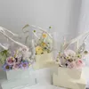 Emballage cadeau fleur boîtes d'emballage fenêtre transparente boîte Portable transparente fête de mariage cadeaux d'anniversaire fournitures de décoration
