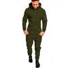 Trainingsanzug Herbst Winter Camou Hoodies Casual Sweat Anzüge Kordelzug Pullover Outfit Sportswear Männer 2 Stück Set Plus Größe 210916