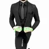 Bonito Um Botão Groomsmen Peak Lapel Noivo TuxeDos Homens Suits Casamento / Prom / Jantar Melhor Homem Blazer (Jacket + Calças + Tie + Vest) W812