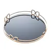 glass mirror tray gold