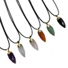 cone Prism pendulum Reiki Healing Crystal Energy Stone Quartz Pendant Necklaces Fashion Women Men Jewelry Wholesale