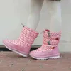 Ulknn inverno além de veludo meninas botas de neve forma de coração crianças pelúcia sapatos quentes para crianças grandes antiderrapante 211108