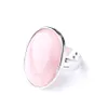 WOJIAER ovale pierre gemme naturelle Rose Quartz bagues bague de fête pour hommes femmes bijoux Z9158