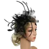 Geizige Krempe Hüte Fedoras Feder Mesh Frauen Bowknot Tag Haarschmuck Bankett Fascinator Stirnband Geschenk Hochzeit Braut Cocktail274O