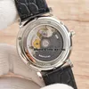 Ny ultra tunna altiplano g0a29112 miyota 9019 Automatic Mens Watch White Dial Black Leather Strap Silver Case Gents Klockor