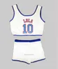 Nikivip aus den USA #Space Jam Tune Squad Basketballtrikot Damen-Set Lola Bunny #10 Erwachsene Damen-Trikots mit Shorts weiß genäht