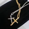 Kettingen ketting voor man legering Jezus kruis hanger goud en zilver hip hop kiel ketting