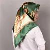 Schals Damen Seidenschal Mode Blumendruck Quadratischer Kopf Dame Schals Foulard Satin Hijab 9090cm5923901