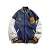 Letras americanas jaquetas bordadas casaco mulheres y2k street Hip-hop tendência uniforme de beisebol amantes plus size casual casaco solto 211014