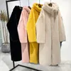 Winter Women High Quality Faux Rabbit Fur Coat Luxury Long Fur Coat Loose Lapel OverCoat Thick Warm Plus Size Female Plush Coats 210927