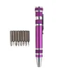 Draagbare 8 in 1 Schroevendraaier Pen Set Aluminium Elektronica DIY Reparatie Tool Sets Bits Precisie Mini Slotted Schroef Driver Tools