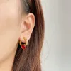 Paris Love Gem Earrings Gold-Plated High-End Stud Temperament Exquisite Small Fashion Trendy Retro Jewelry Accessories