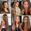 Natural Brown Long Straight Full Lace Front Wig With Baby Hair Heat Resistant Synthetic Wigs for Black Women