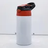 Прямой 12 унции сублимации Sippy Cup 350ml Детский тумблер пустой бутылка с водой с соломенной крышкой Портативный из нержавеющей стали, питьевые тумблеры для детей 6 цветов экспресс