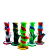 4 estilos Hookahs em linha reta Bongo de silicone tubos de fumar com plataformas de óleo tubulações de vidro tubulação de água