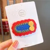 1pcs 6.5cm Färgglada Woolen Crochet Snap Hårklipp för Flickor Fall Vinter Småbarn Bågar Slipsar Hårspinnar Barretterar Kids Hårtillbehör