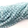 Veemake blå aquamarine diy halsband armband örhängen naturlig charm ädelsten kristall runda lösa pärlor för smycken making06508