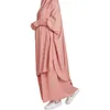 Etnische Kleding Eid Hooded Moslim Vrouwen Hijab Jurk Gebed Kledingstuk Jilbab Abaya Lange Khimar Ramadan Jurk Abaya Rok Sets Islamitische kleding N